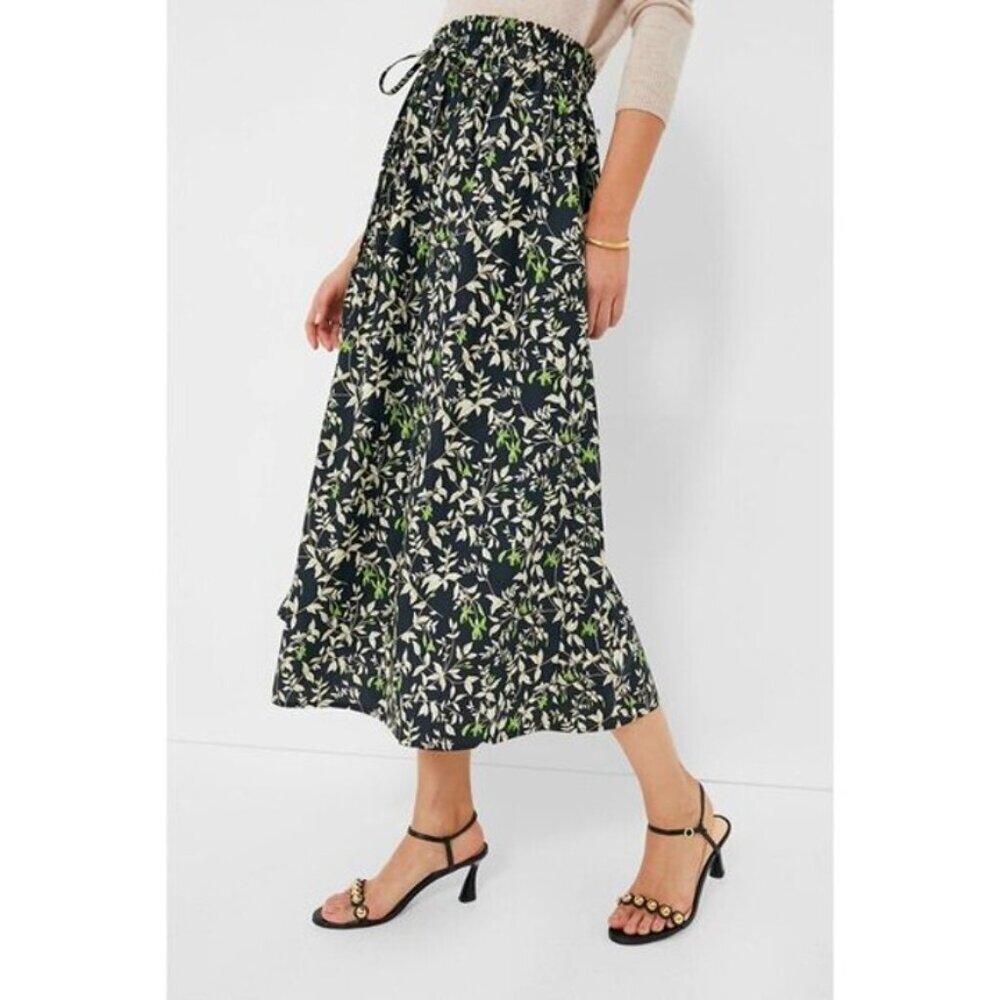 Floral Midi Skirt Work Church Outfit Tuckernuck Cece Verdant Iris XXS